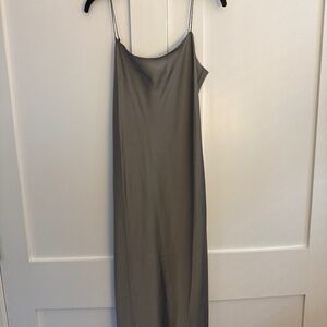 Brand new grey silk slip dress